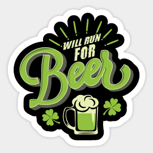 Will Run For Beer Sticker